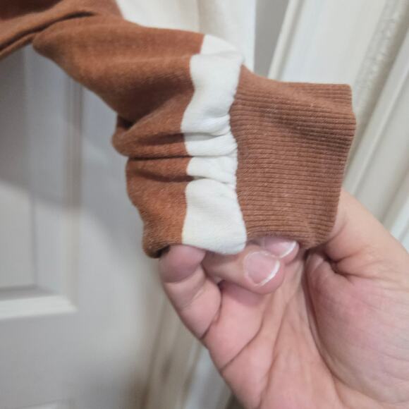 Lou & Grey Brown White Striped Pullover Sweatshirt Size Small - Picture 7 of 10